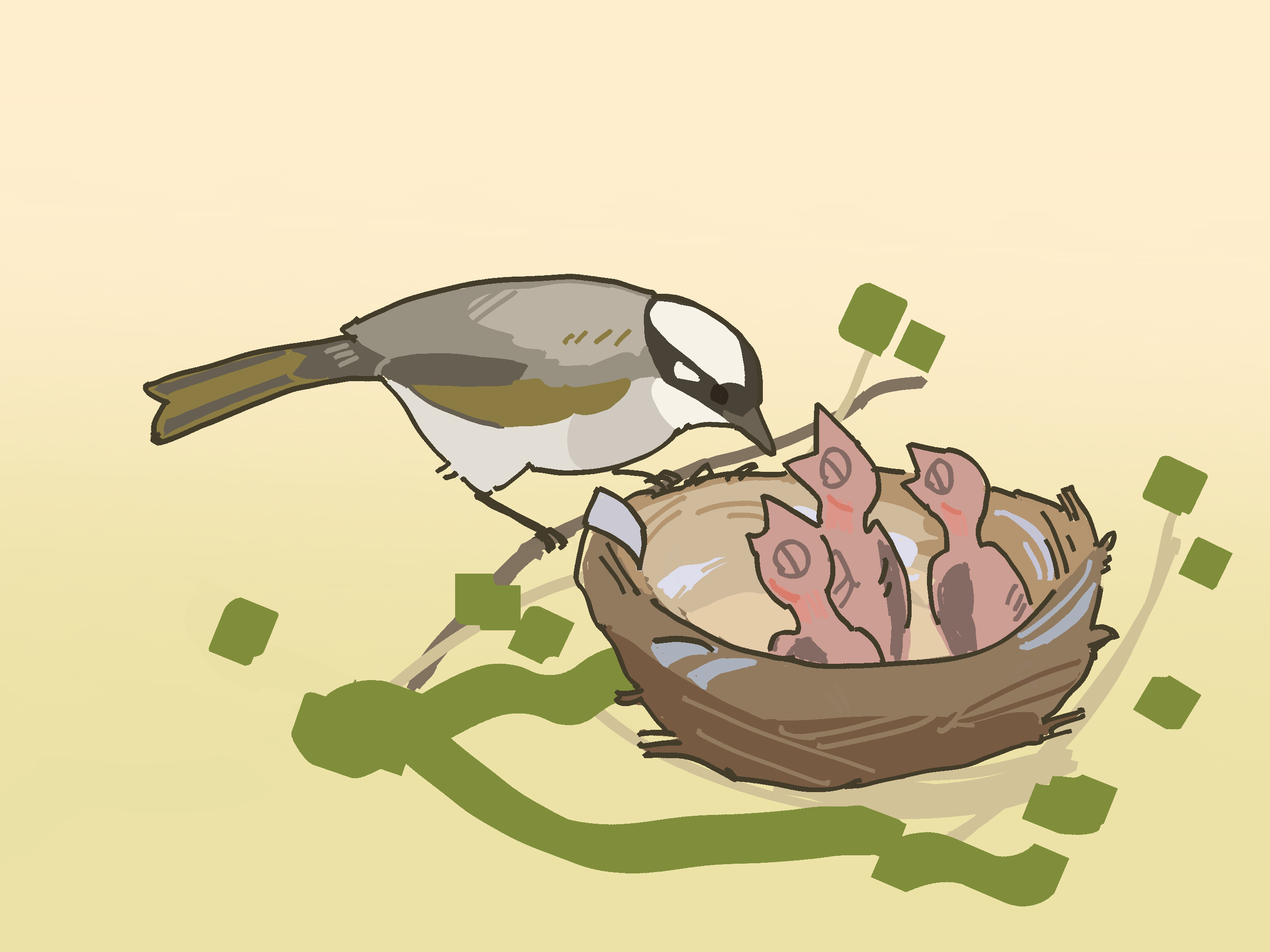 当鸟巢里出现了塑料袋